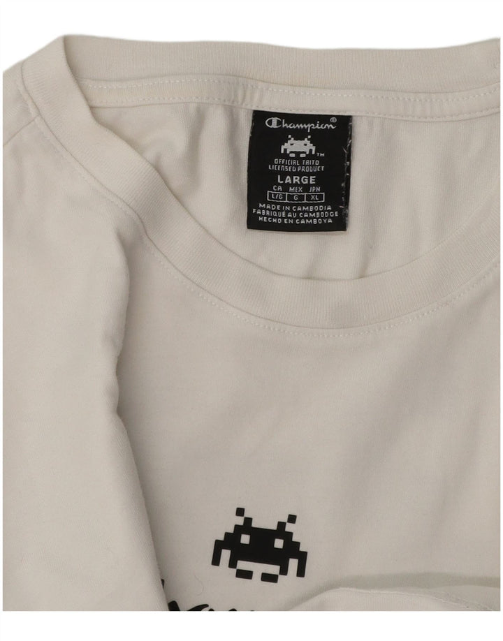Champion Mens Graphic T-Shirt Top Large White