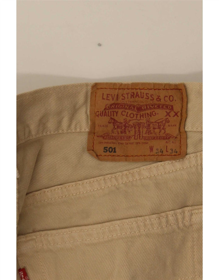 Мужские прямые джинсы Levi's 501 W34 L29 Бежевые