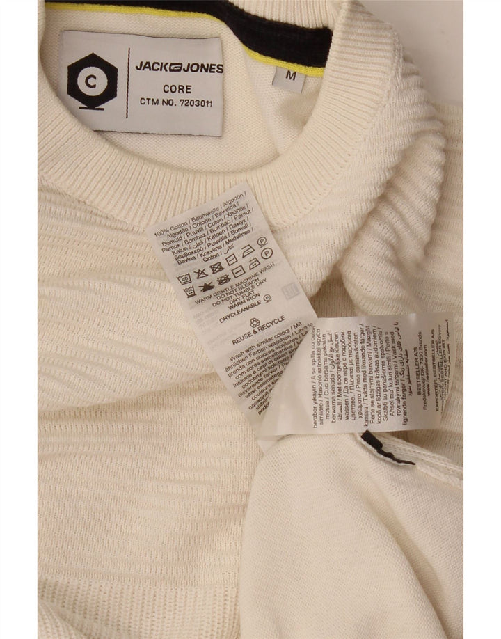 JACK & JONES Maglione da uomo Core girocollo in cotone bianco sporco medio
