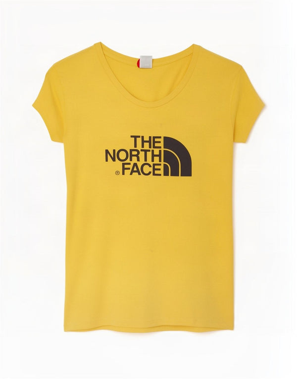 The North Face Womens Graphic T-Shirt Top UK 10 Small Yellow Cotton