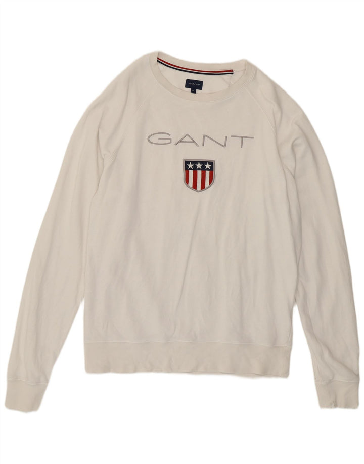 Gant Mens Graphic Sweatshirt Jumper XL White Cotton