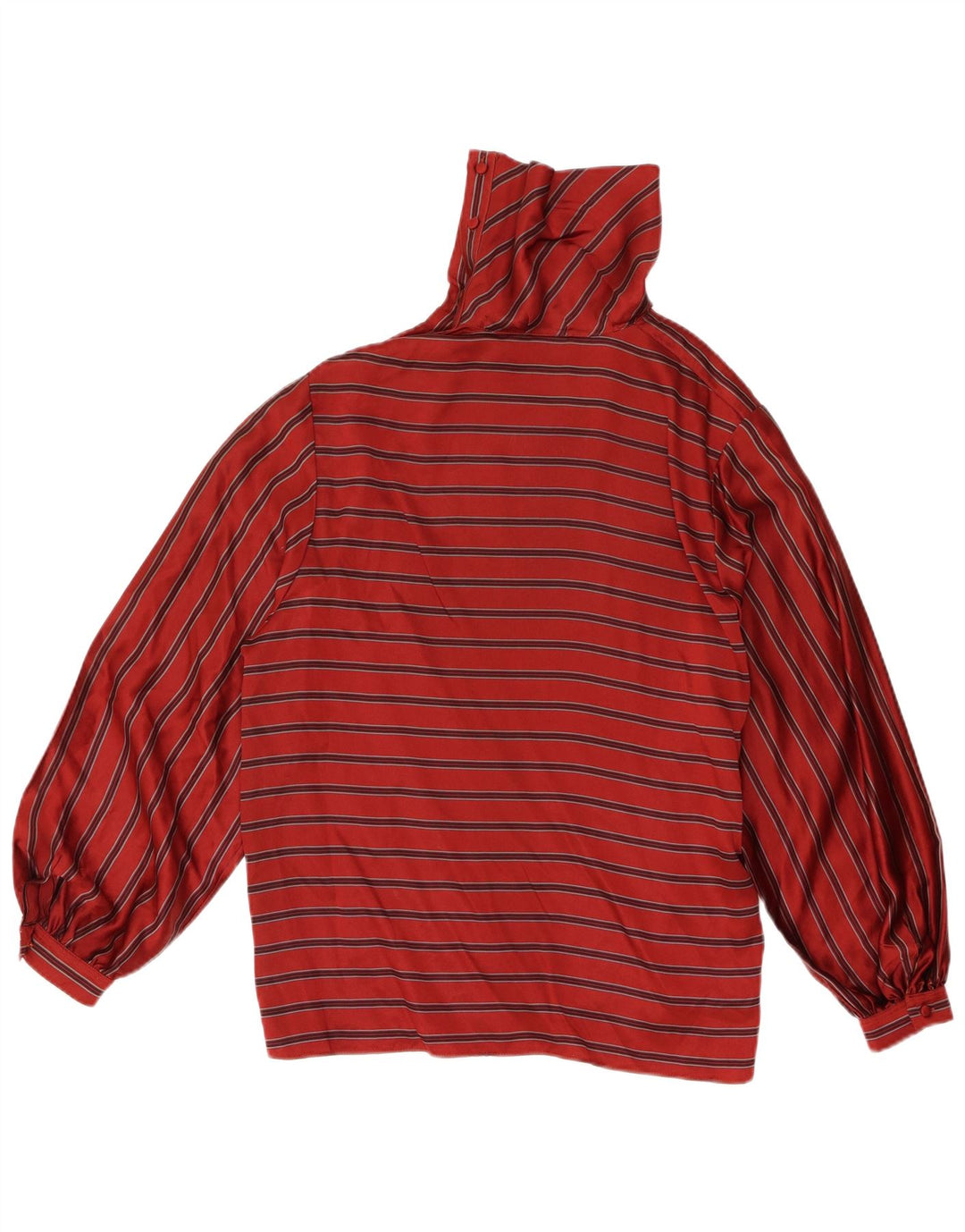 Bluză Vintage pentru femei cu mâneci lungi și gât cu nasturi Top IT 42 Medium Red Dunge