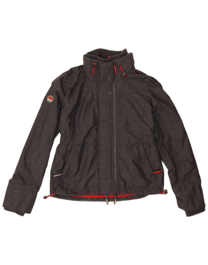 SUPERDRY Womens Windbreaker Jacket UK 16 Large Grey Polyester