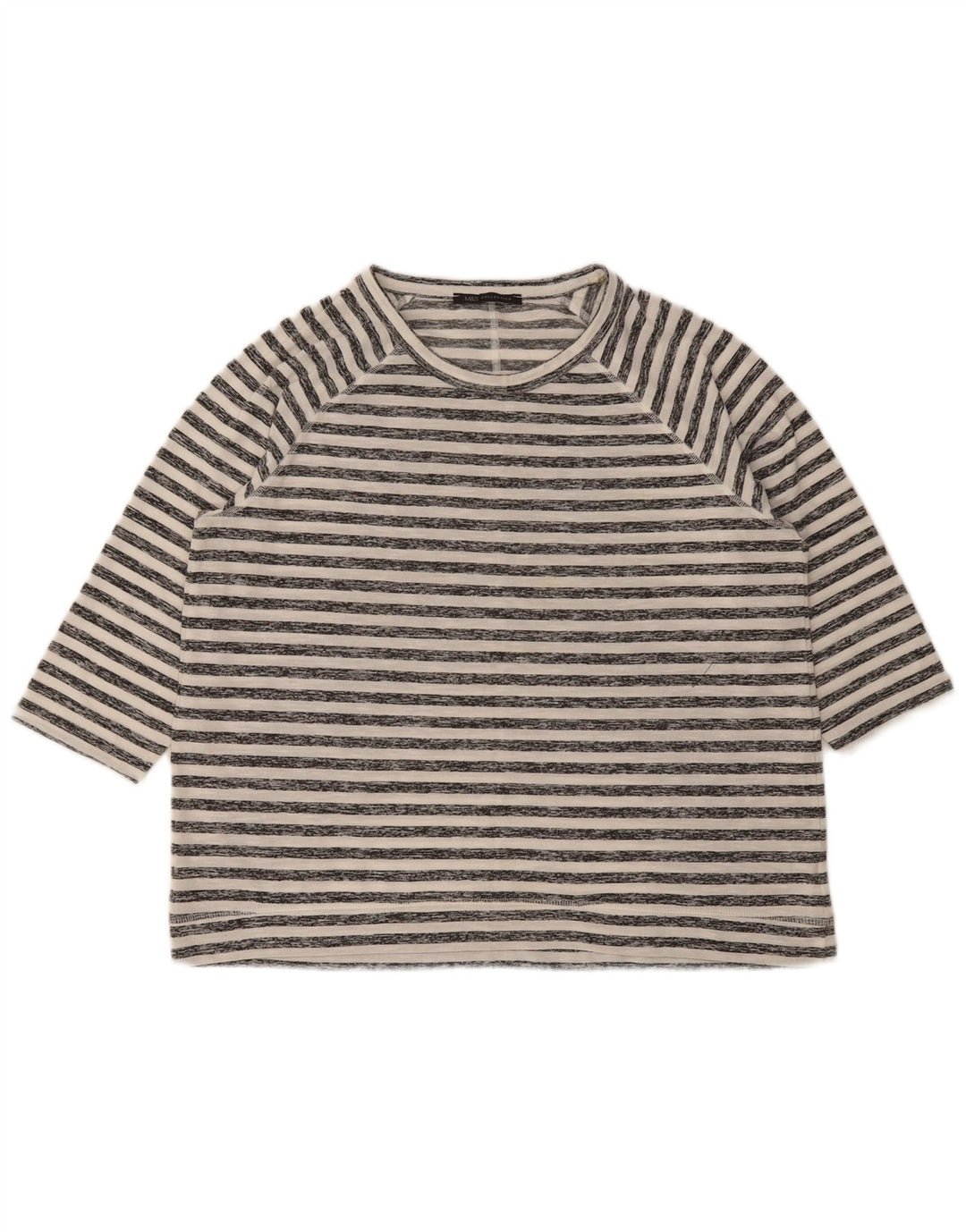 Marks & Spencer Womens Top 3/4 Sleeve UK 16 Large White Striped