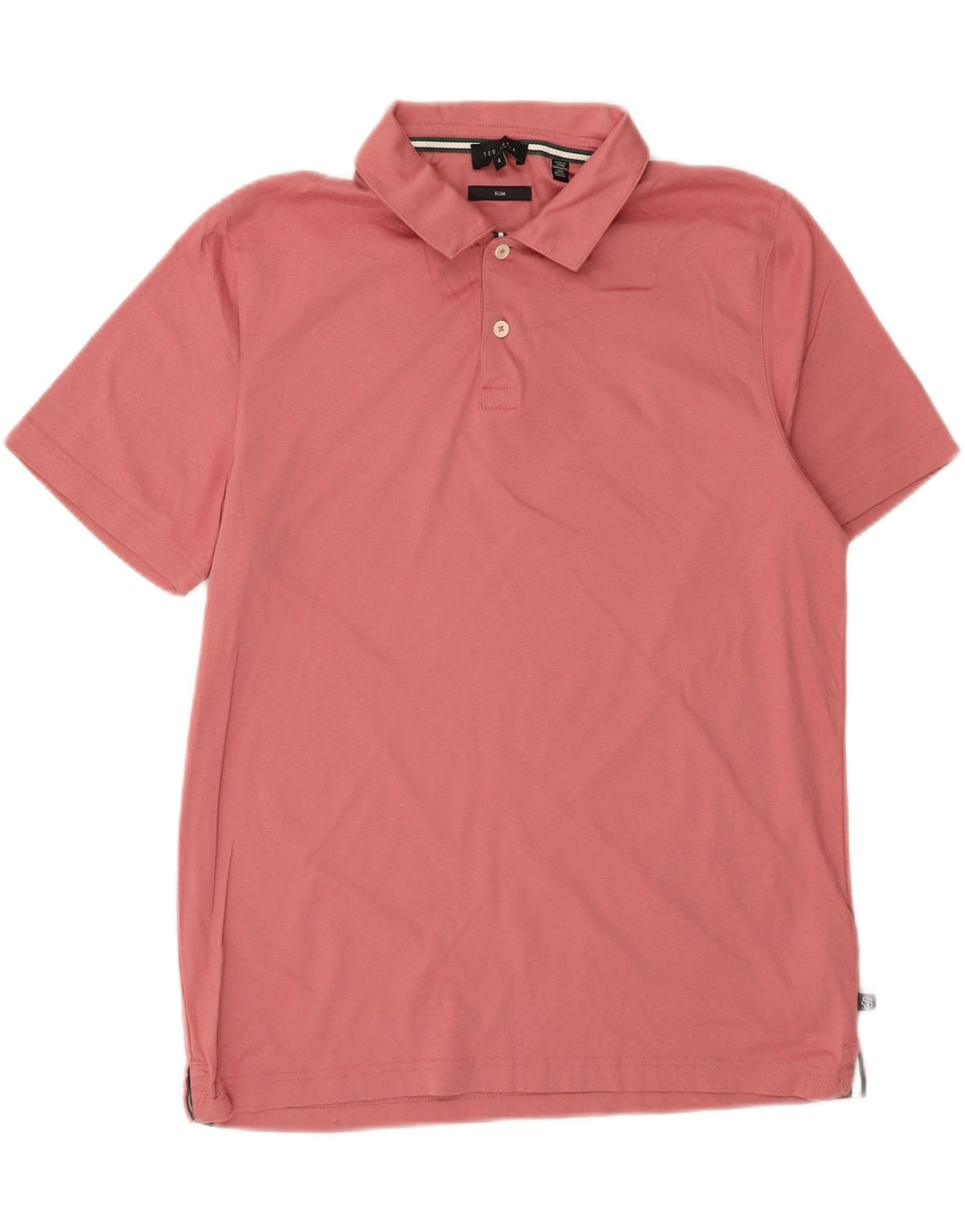 TED BAKER Mens Slim Polo Shirt Size 4 Large Pink Cotton Vintage Ted Baker and Second-Hand Ted Baker from Messina Hembry 