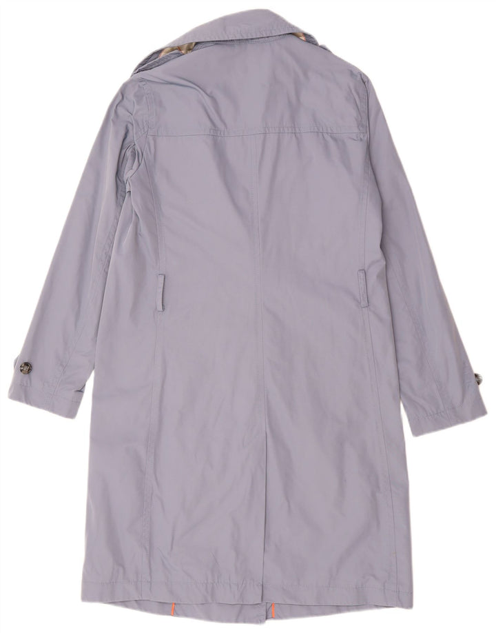 Benetton Womens Oversized Trench Coat UK 10 Small Blue Polyester