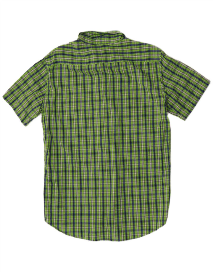 Camicia Carrera da uomo a maniche corte vestibilità regolare in cotone a quadri verdi grandi