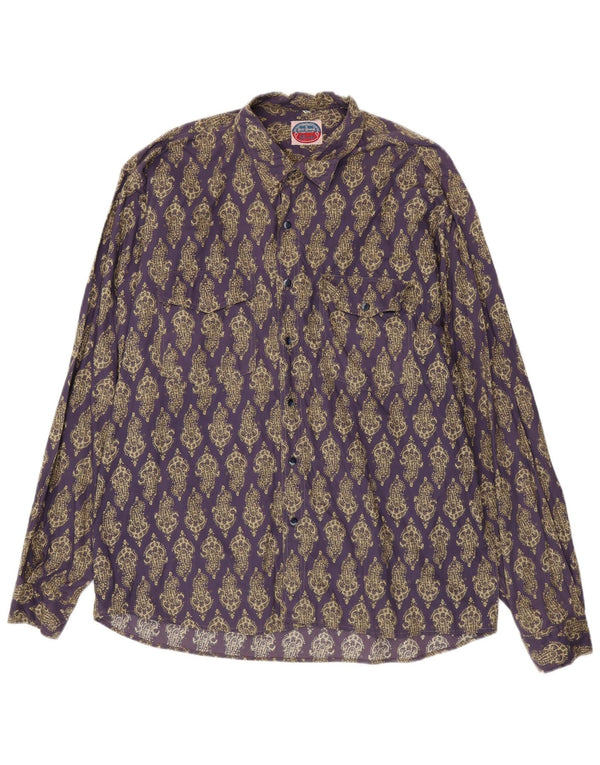 Vintage herreskjorte 2XL lilla Paisley bomuld