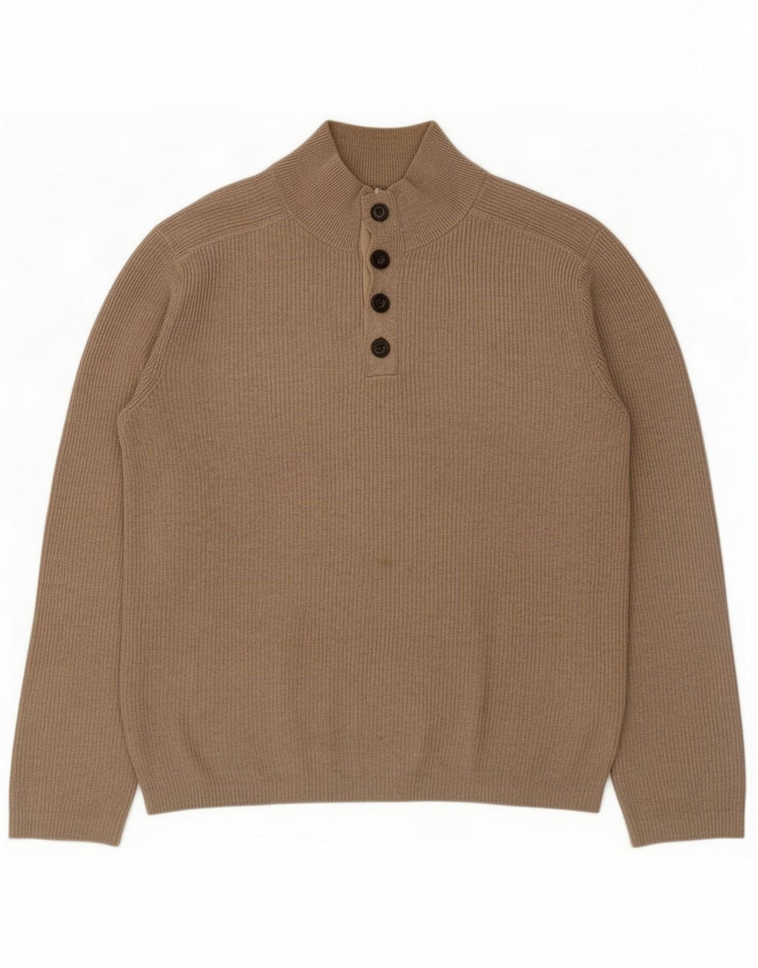 Gap Maglione da uomo con collo a bottoni in cotone beige medio