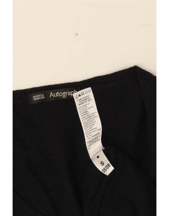 Marks & Spencer Dame V-hals sweater UK 12 Medium Navy Blue