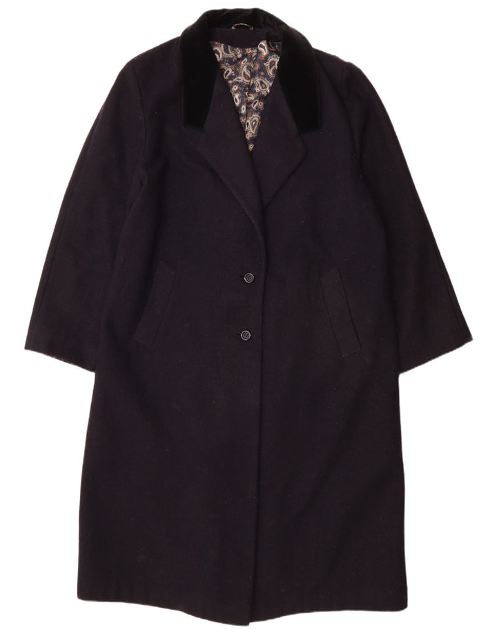 Vintage Womens Oversized Overcoat UK 14 Medium Navy Blue