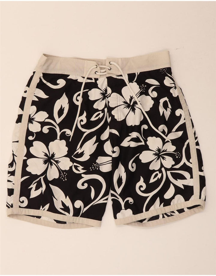 Sundek Mens Swimming Shorts Medium Black Floral