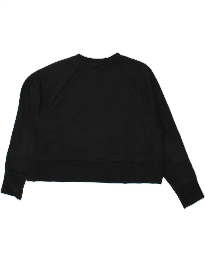 NIKE Womens Dri Fit Graphic Crop Sweatshirt Jumper UK 14 Medium Black Vintage Nike and Second-Hand Nike from Messina Hembry 