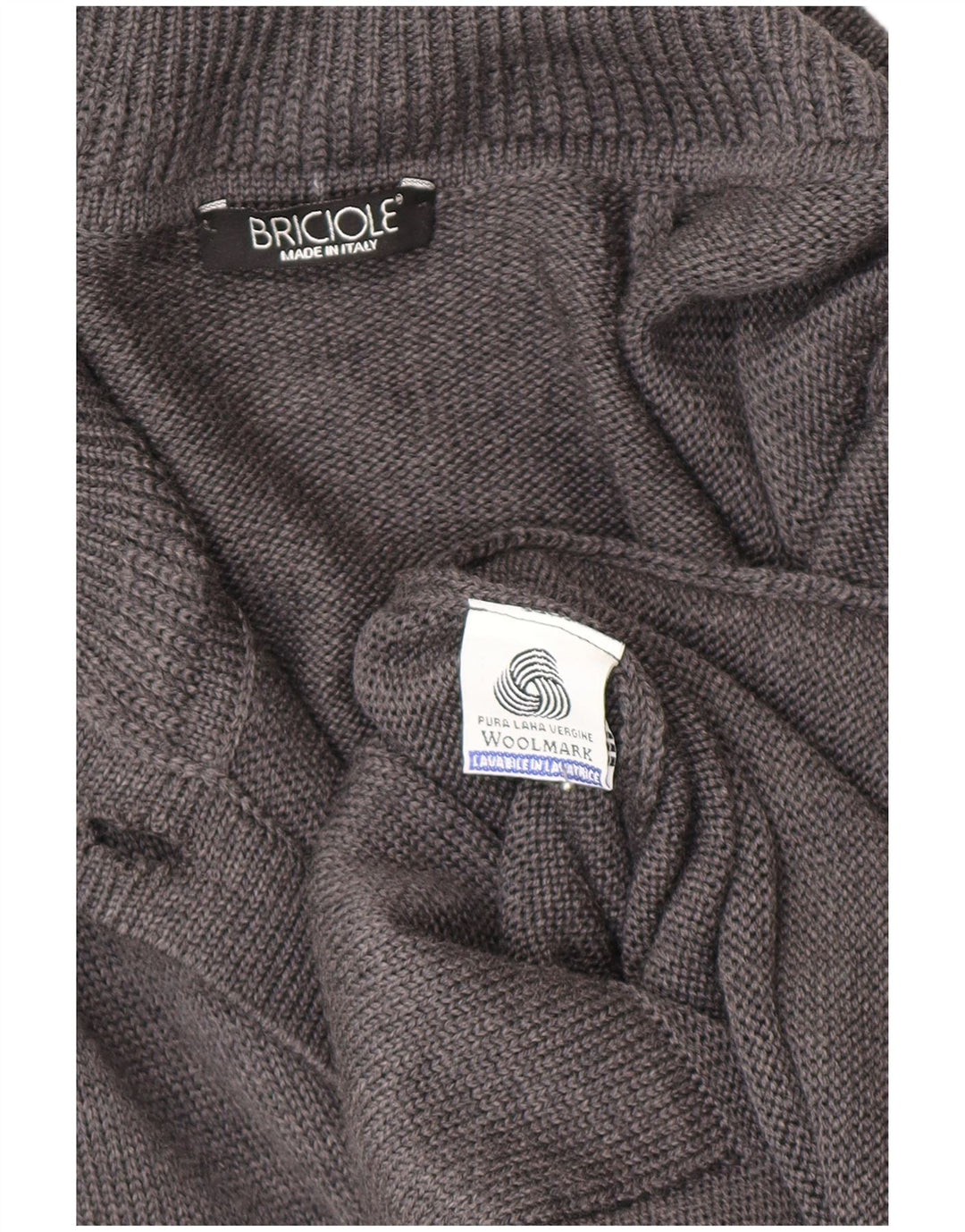 Womens Longline Cardigan Sweater UK 14 Medium Grey Virgin Wool