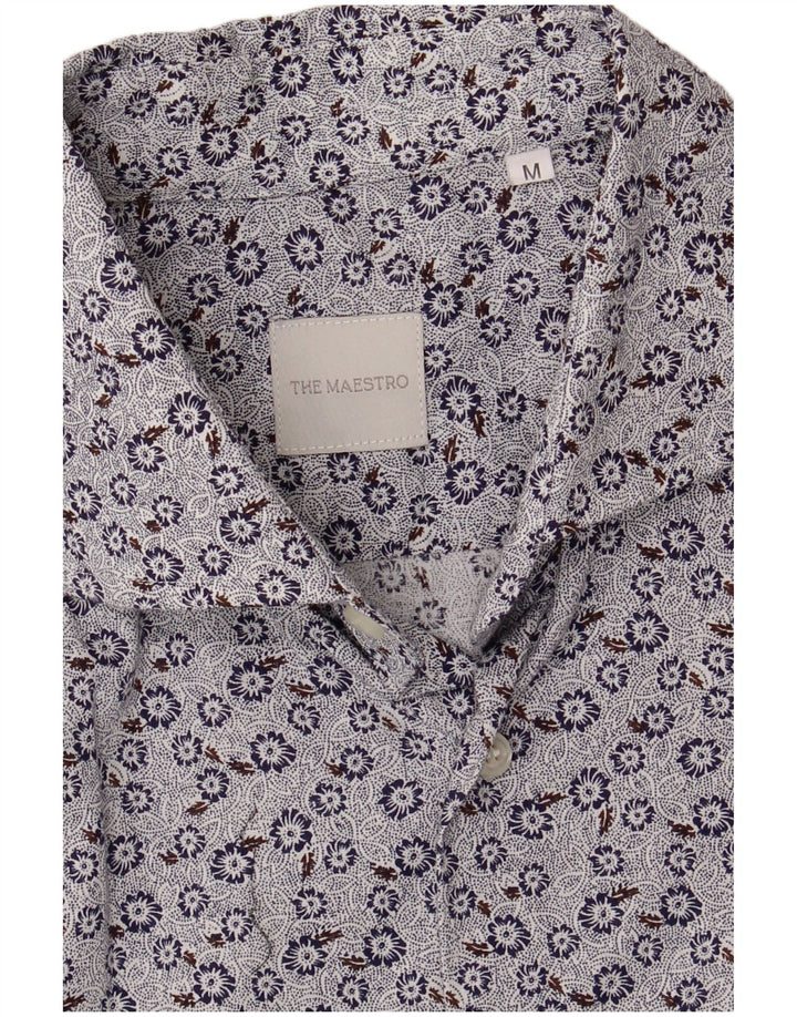 Vintage Mens Shirt Medium Blue Floral