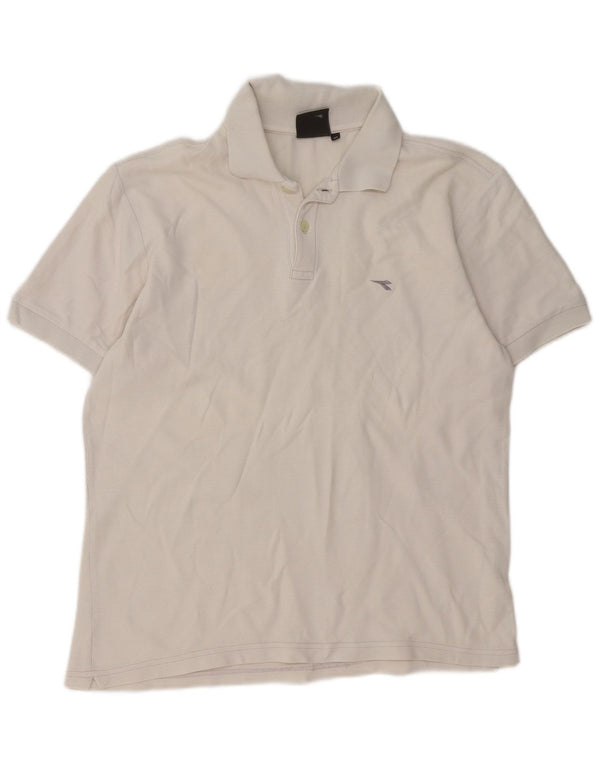 Diadora Mens Polo Shirt Medium White Cotton