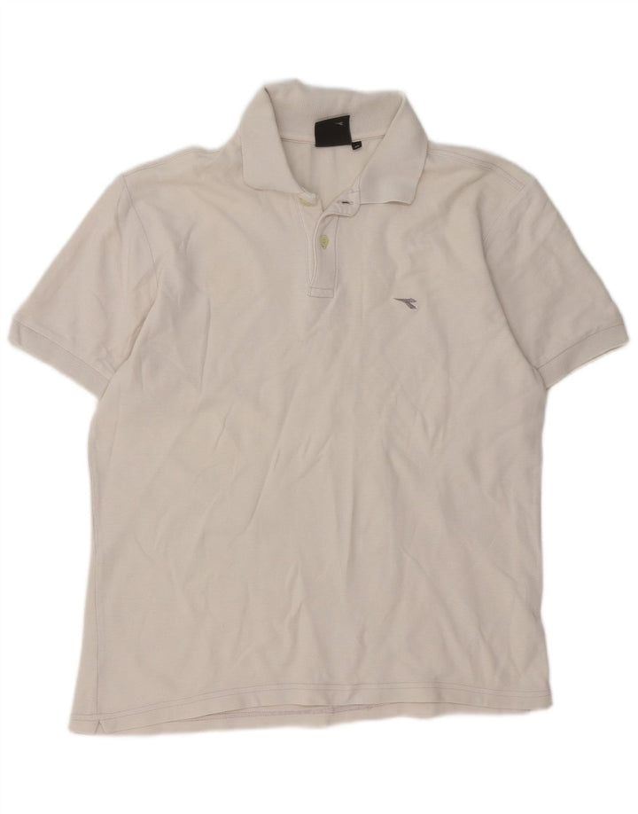 Diadora Mens Polo Shirt Medium White Cotton