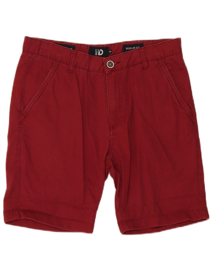 Dack's Mens Regular Fit Chino Shorts IT 48 Medium W34  Burgundy Cotton