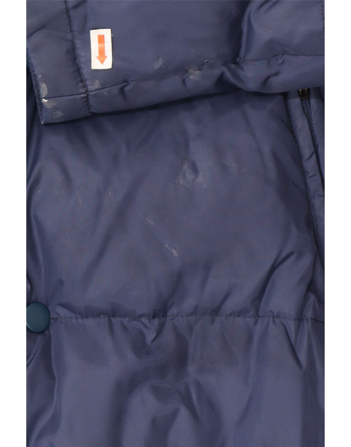 KAPPA Mens Hooded Padded Jacket UK 38 Medium Navy Blue Polyamide