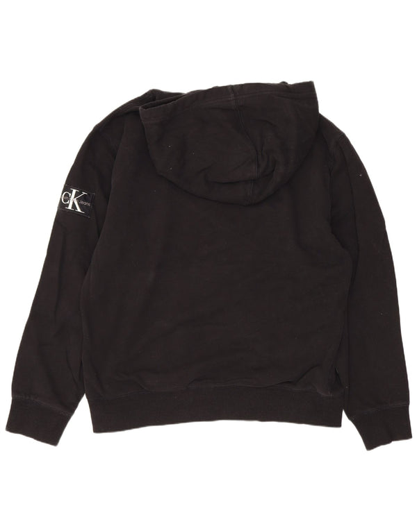 Calvin Klein Jeans Mens Hoodie Jumper XL Black Cotton