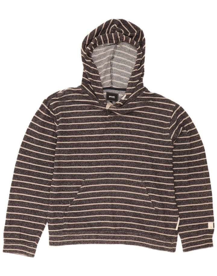 Rip Curl Womens Oversized Hoodie Jumper UK 10 Small Grey Striped