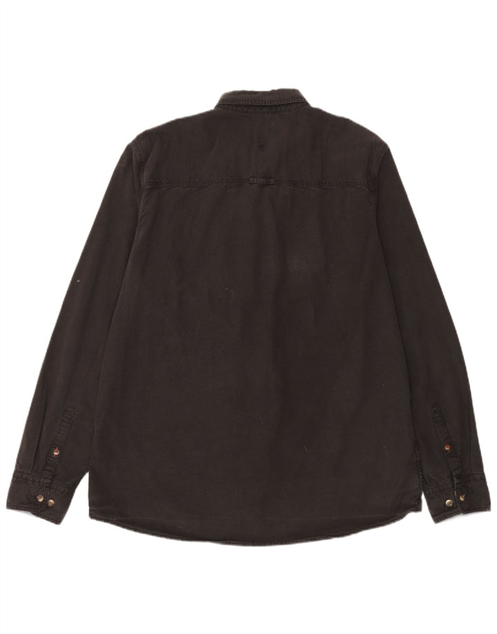 Fat Face Mens Slim Fit Shirt XL Black Cotton