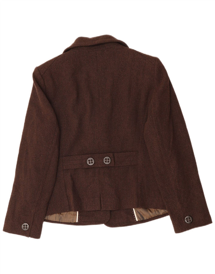 Marks & Spencer Womens Blazer Jacket UK 16 Large Brown Polyester