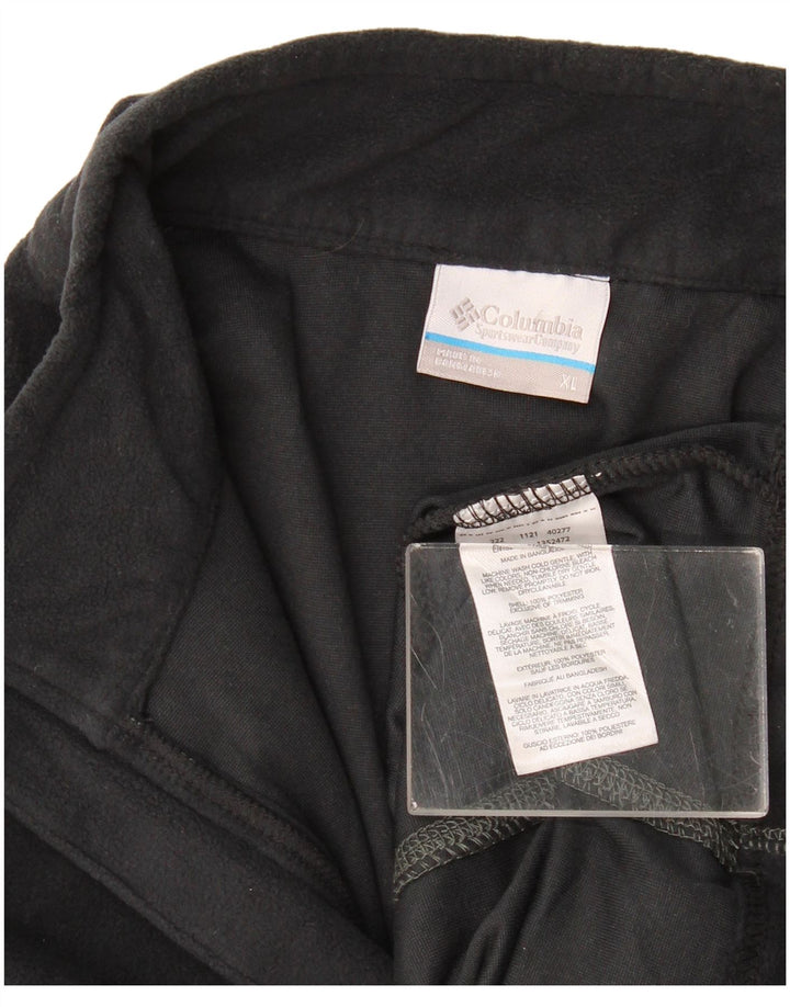 Columbia Mens Zip Neck Fleece Jumper XL Black Polyester