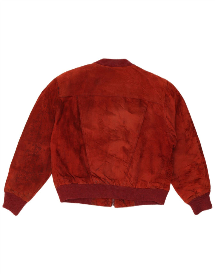 VINTAGE Womens Bomber Jacket UK 16 Large Red