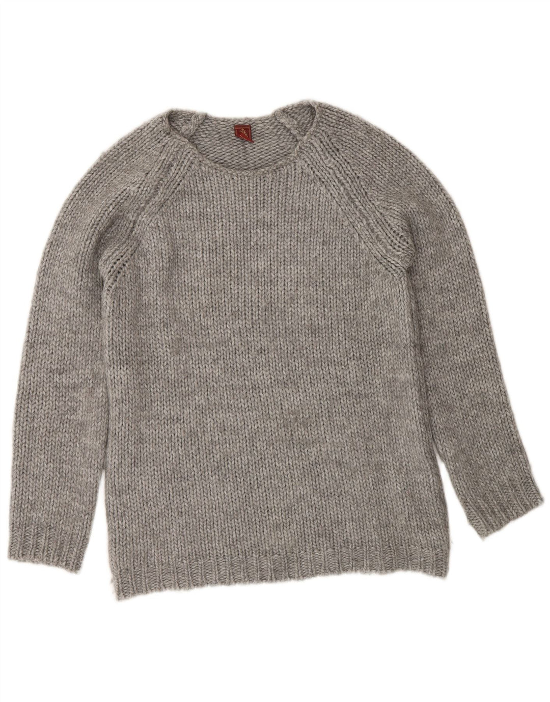 Dondup Maglione da donna con scollo a barchetta UK 14 Lana grigio medio