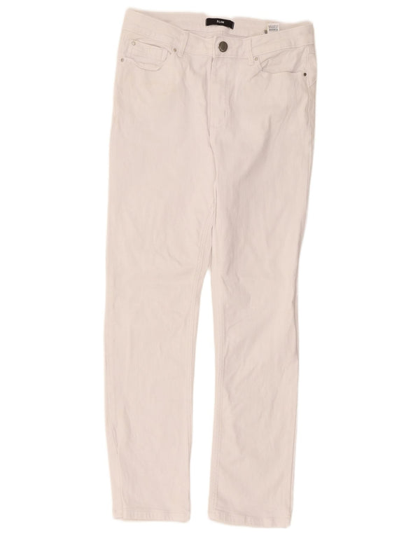 Marks & Spencer Damen Slim Jeans UK 12 Medium W30 L27 Weiße Baumwolle