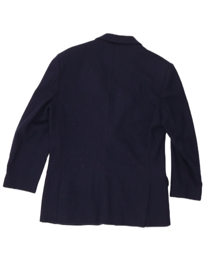 Brooksfield Mens 3/4 Sleeve 2 Button Blazer Jacket IT 44 XS Navy Blue Wool