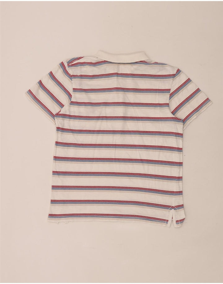 Camisa polo feminina Wrangler UK 12 listrada branca média