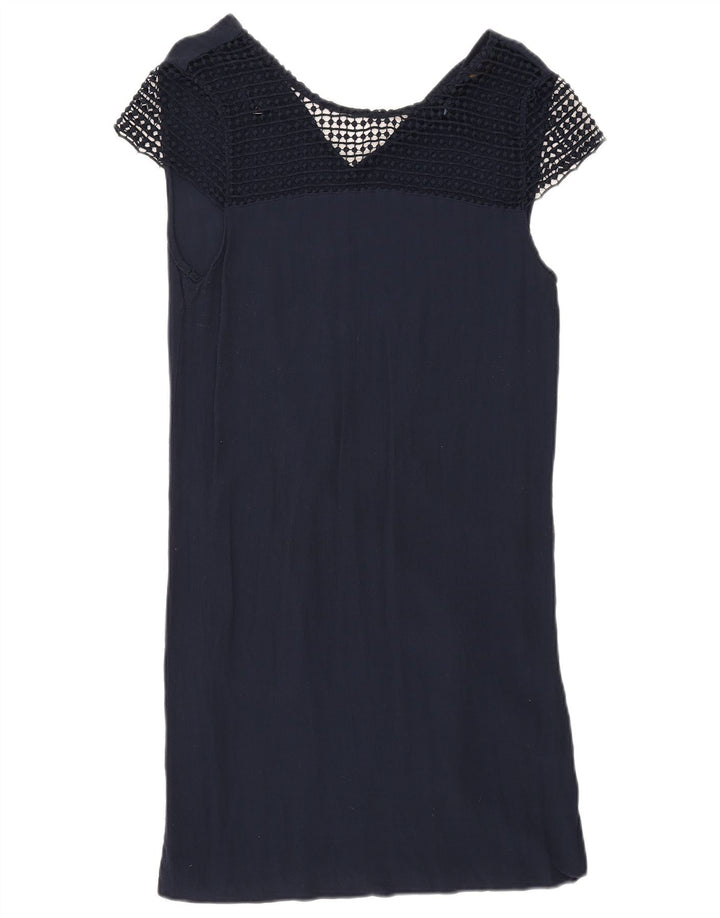 Zara Womens Shift Dress UK 12 Medium Navy Blue Polyester