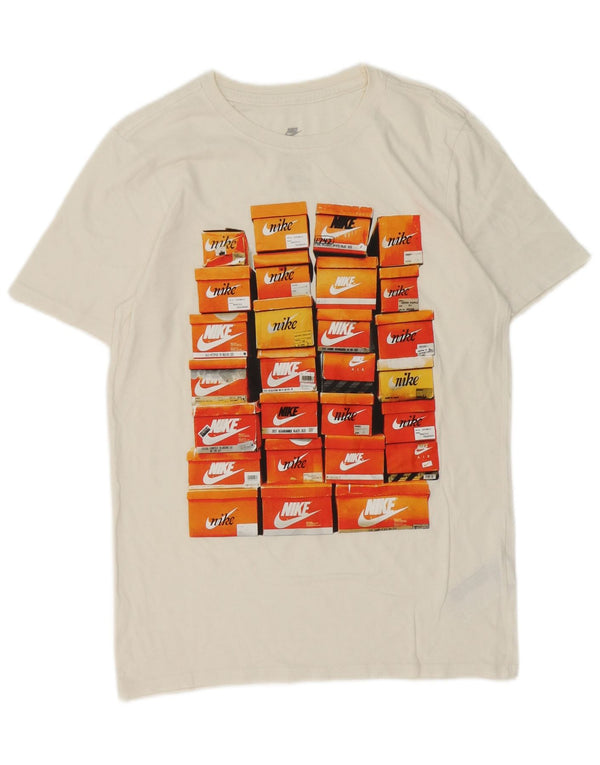 Nike Mens Athletic Cut Graphic T-Shirt Top Small White Cotton