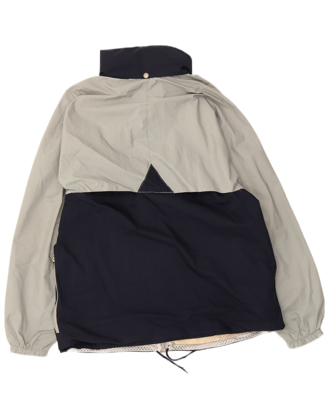 K-Way Mens Hooded Rain Jacket UK 38 Medium Navy Blue Colourblock Polyester