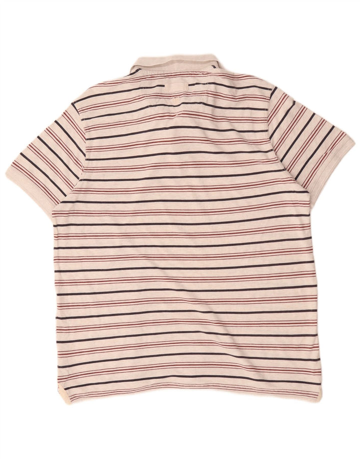 Fat Face Mens Polo Shirt XL Grey Striped Cotton