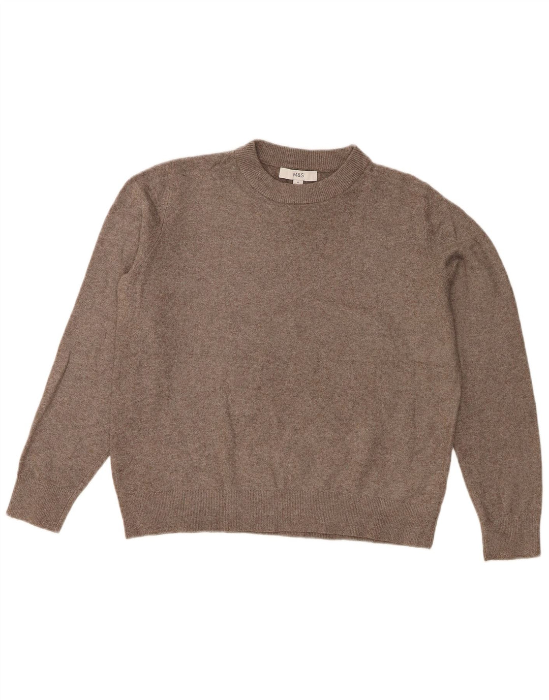 Maglione maglione girocollo da donna Marks & Spencer UK 14 Poliestere grigio medio
