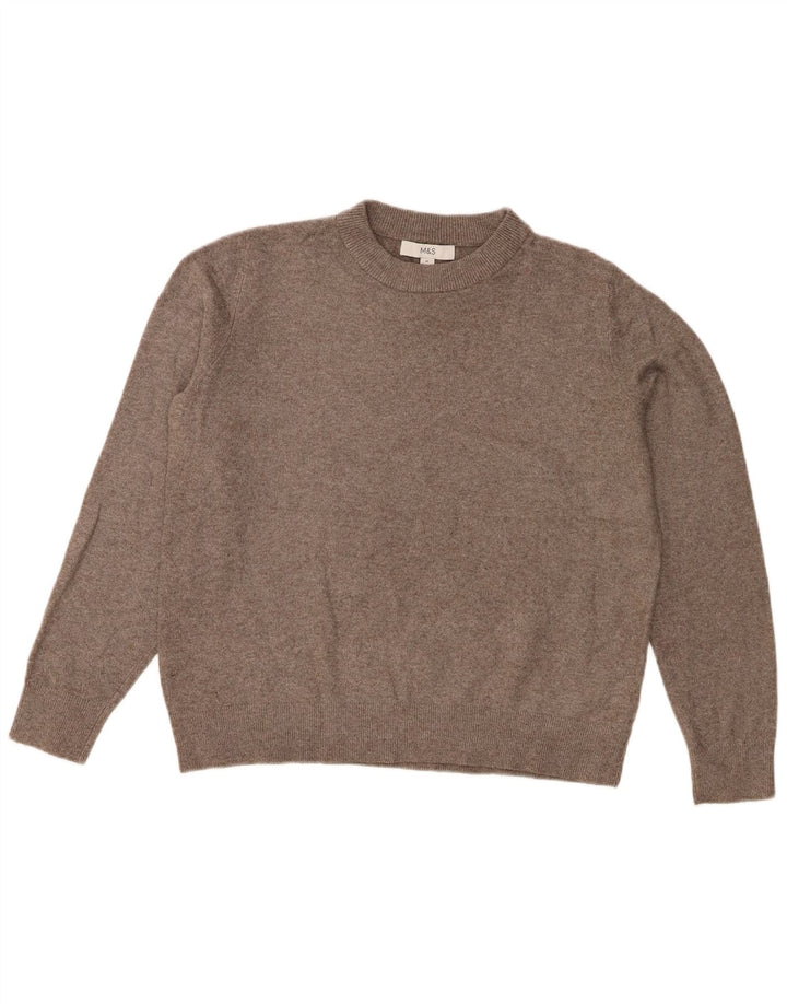 Maglione maglione girocollo da donna Marks & Spencer UK 14 Poliestere grigio medio