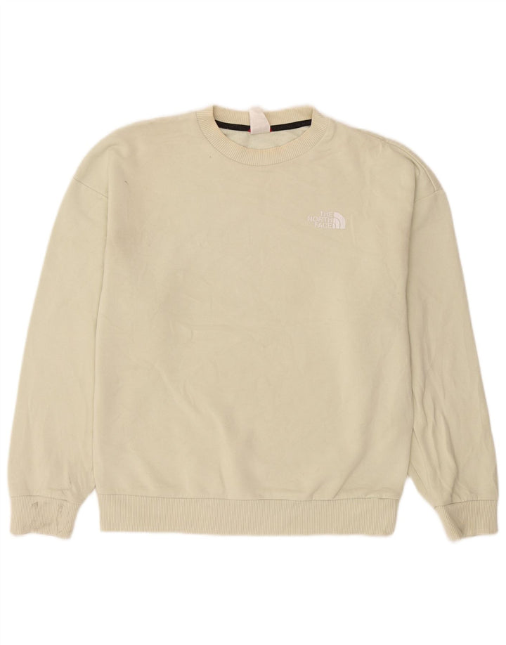 The North Face Womens Sweatshirt Jumper UK 14 Medium Off White Cotton