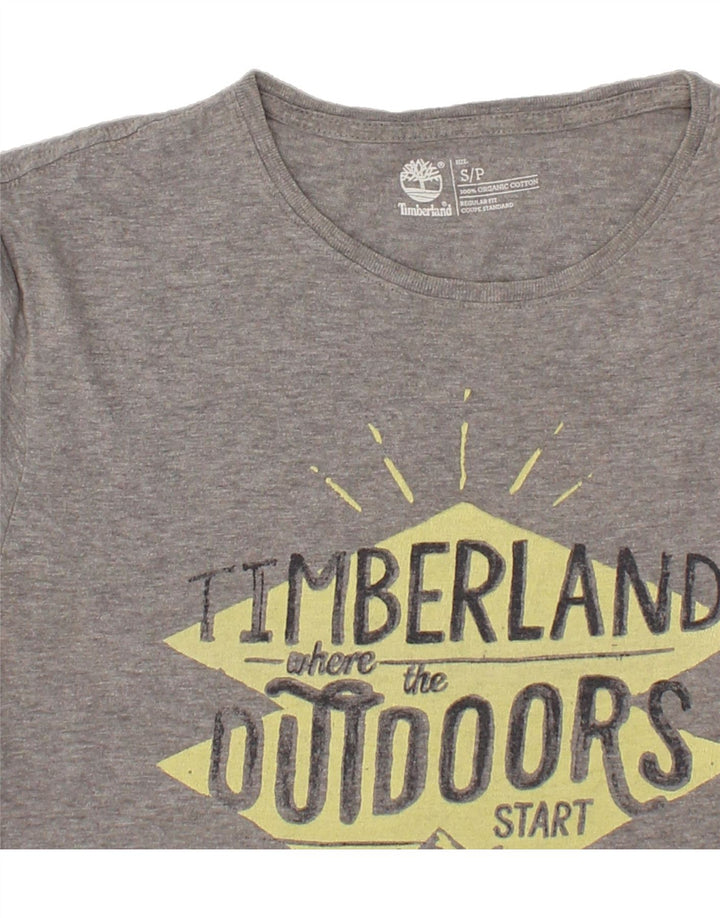 TIMBERLAND Mens Regular Fit Graphic T-Shirt Top Small Grey Cotton Vintage Timberland and Second-Hand Timberland from Messina Hembry 