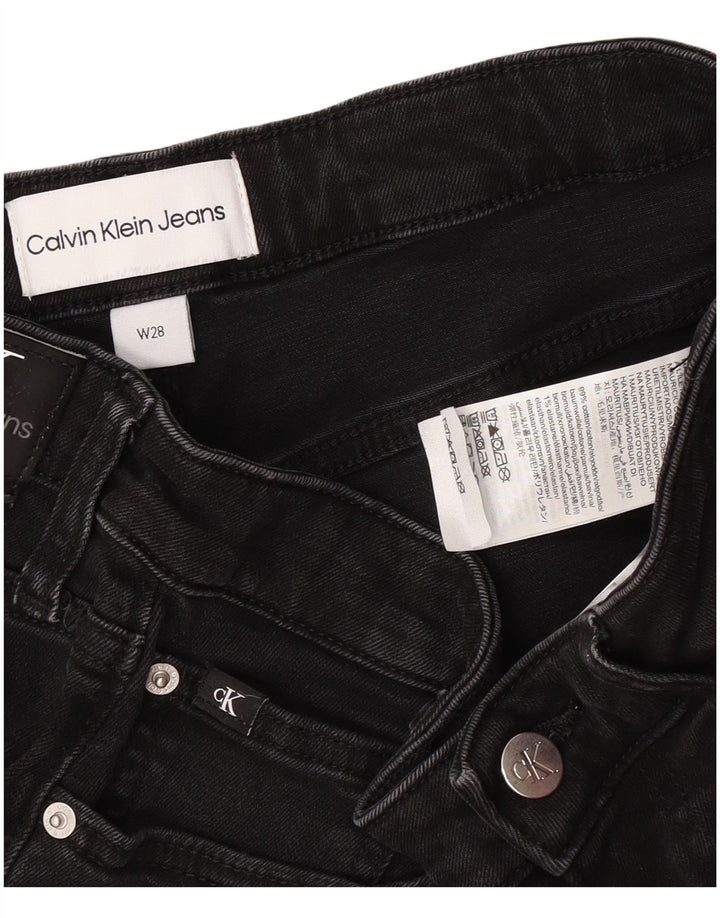 Calvin Klein Womens Denim Shorts W28 Medium  Black Cotton
