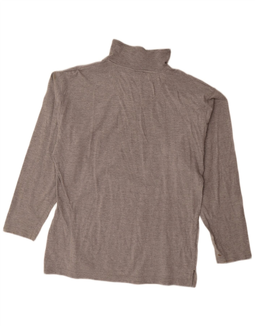 Champion Top da uomo con zip e collo a maniche lunghe in cotone grigio grande
