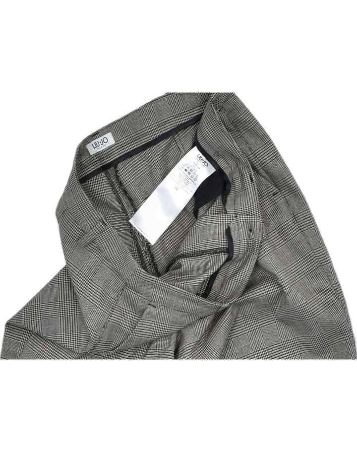 LIU JO Womens Slim Casual Trousers IT 48 Medium W28 L27 Grey Check | Vintage | Thrift | Second-Hand | Used Clothing | Messina Hembry 
