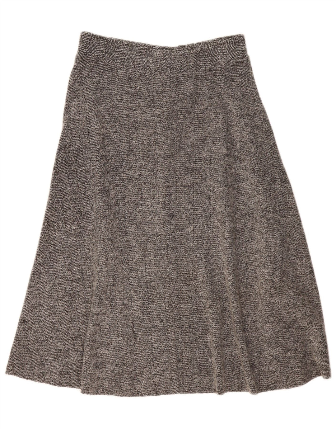 Zara Womens Midi A-Line Skirt Large W32 Grey Herringbone