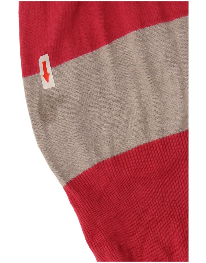 Maglione cardigan lungo da donna Marks & Spencer UK 14 a righe rosa medio