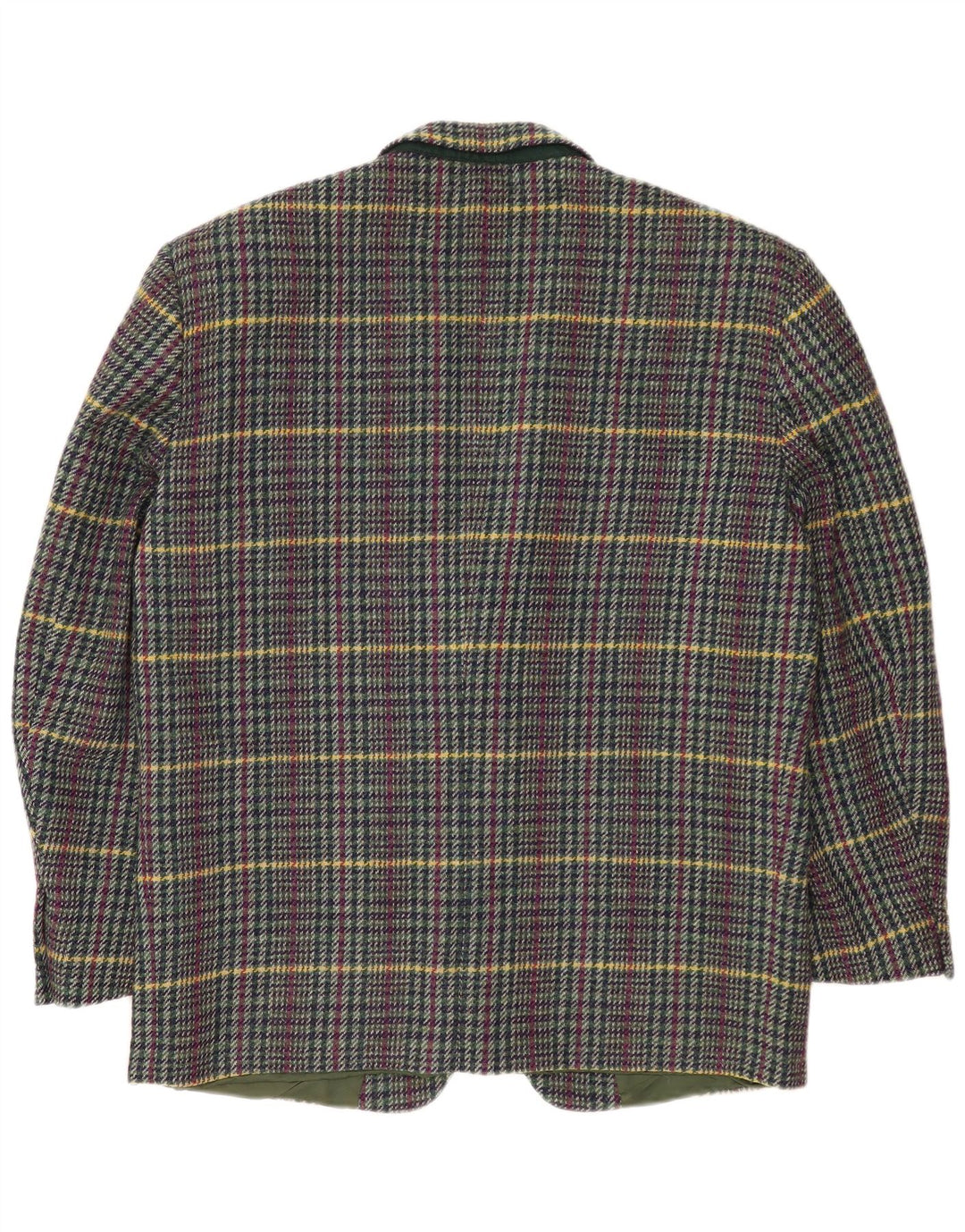 Giacca blazer da uomo a 2 bottoni Cerruti 1881 UK 42 XL lana a quadri multicolore