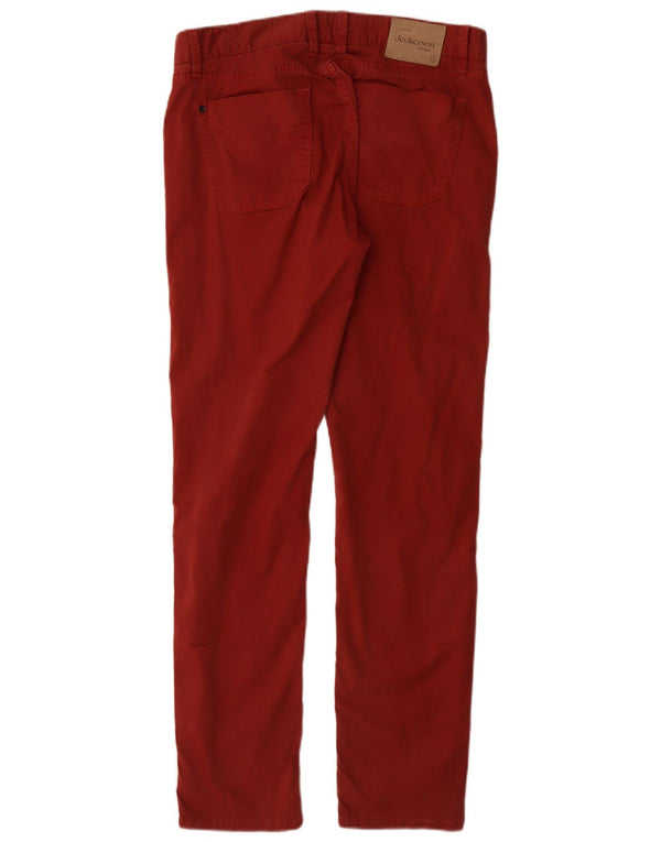 Jeckerson Womens Slim Fit Casual Trousers W34 L33 Red Cotton
