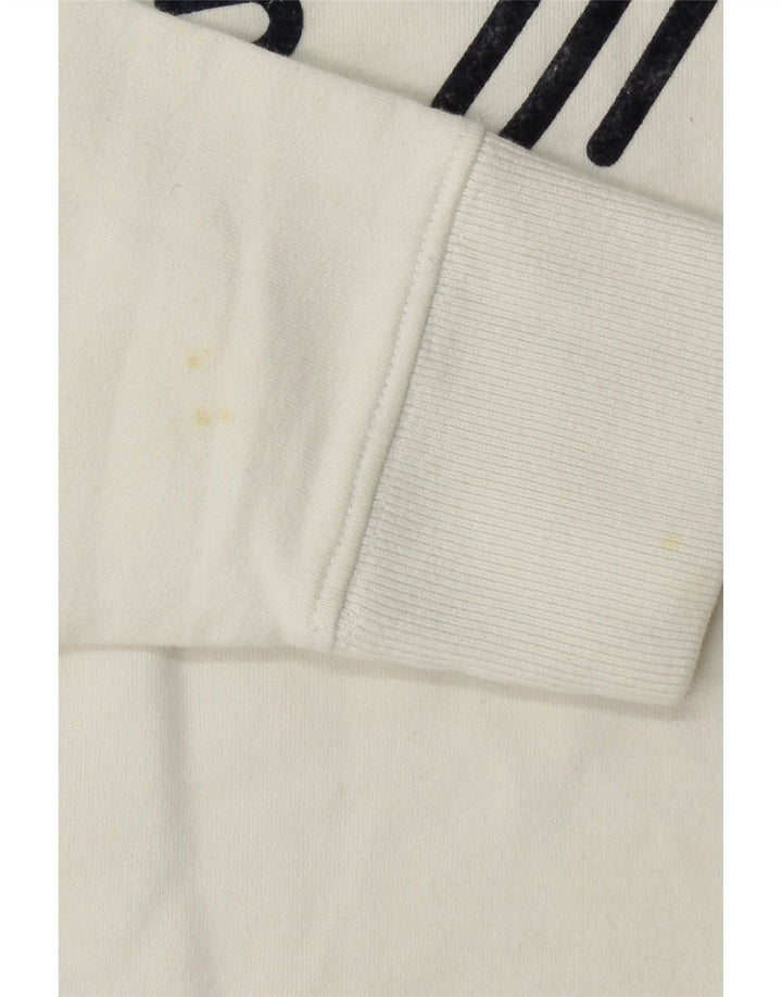 ASICS Boys Graphic Sweatshirt Jumper 13-14 Years Off White Colourblock Vintage Asics and Second-Hand Asics from Messina Hembry 