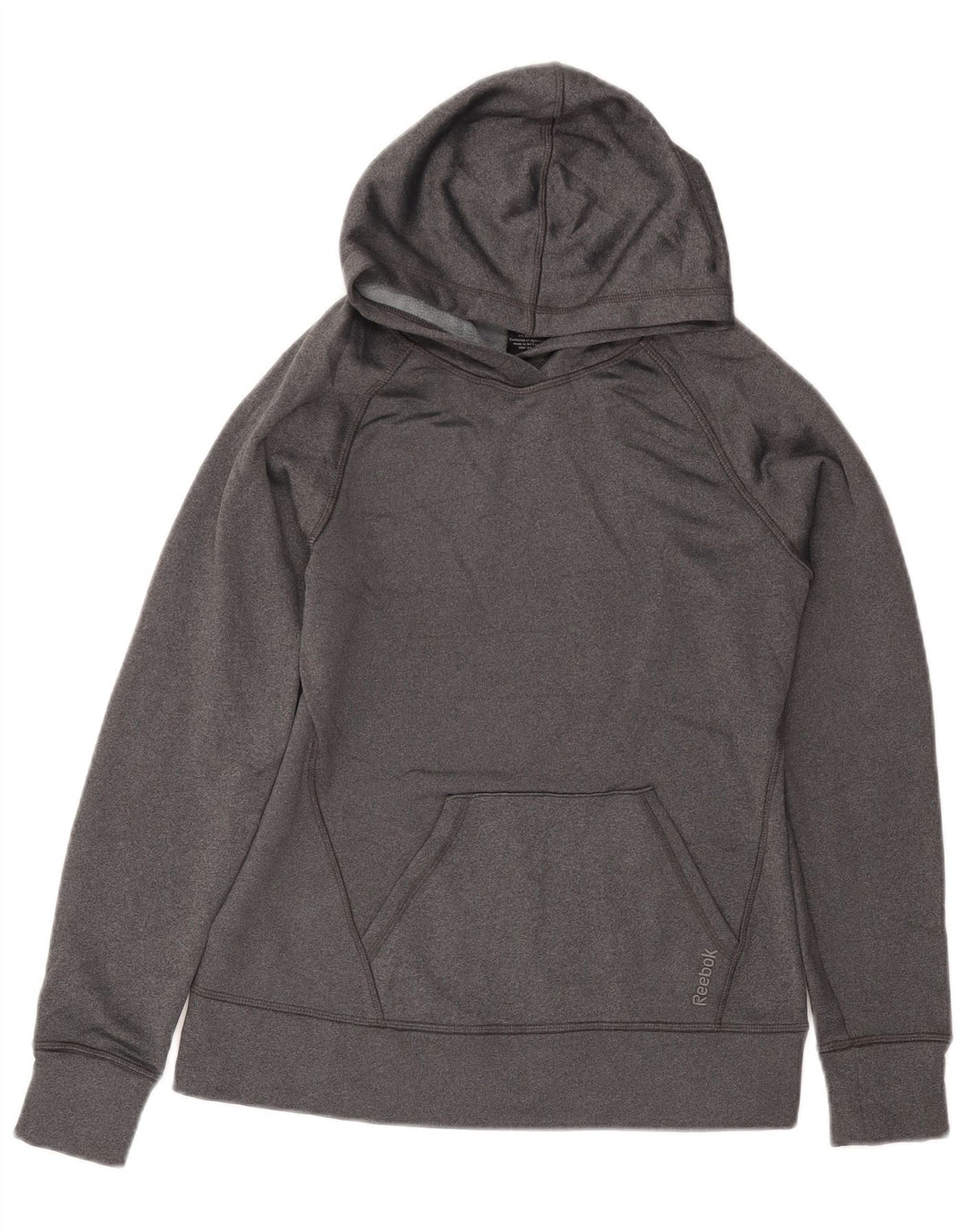 REEBOK Womens Hoodie Jumper UK 10 Small Grey Polyester